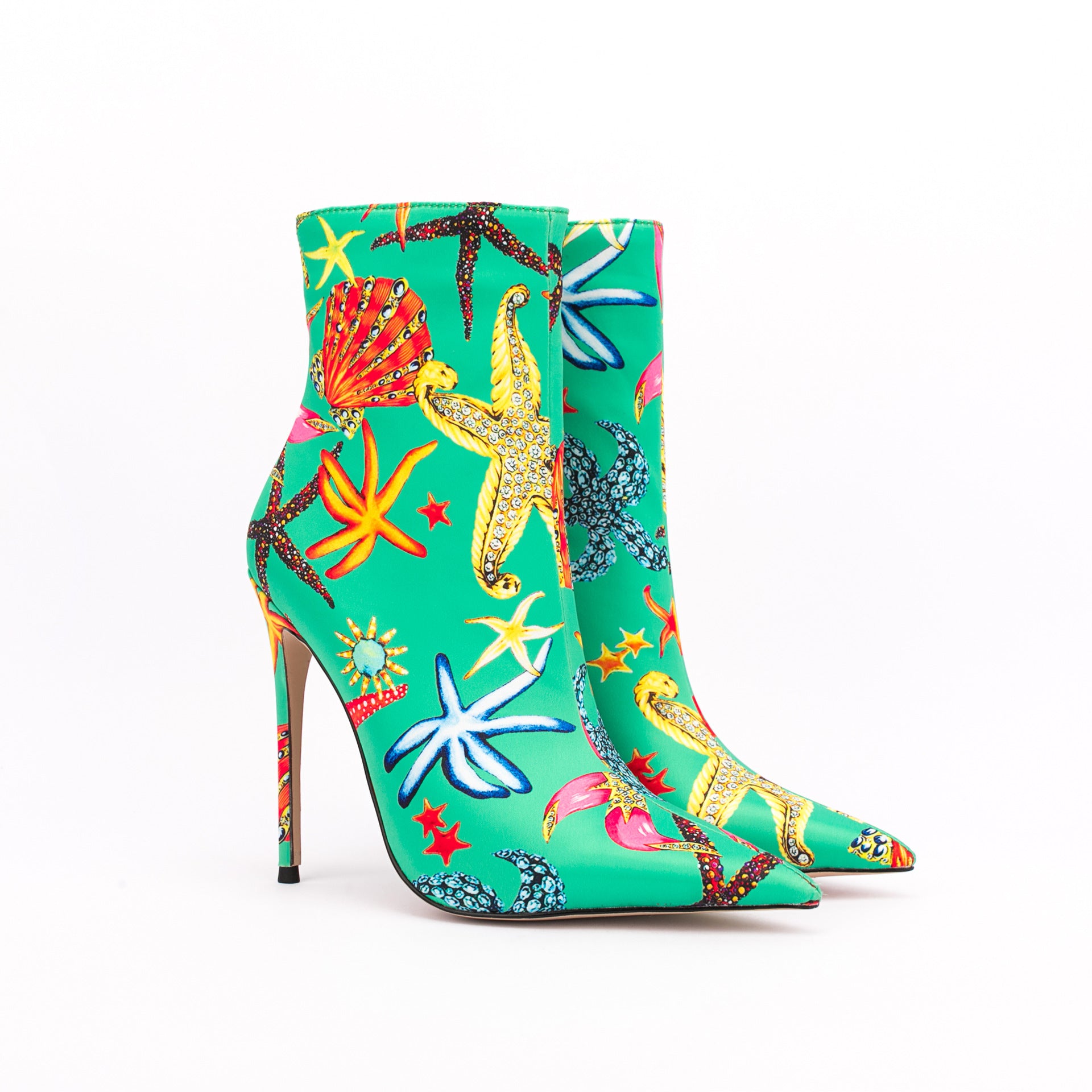 Green on sale satin boots