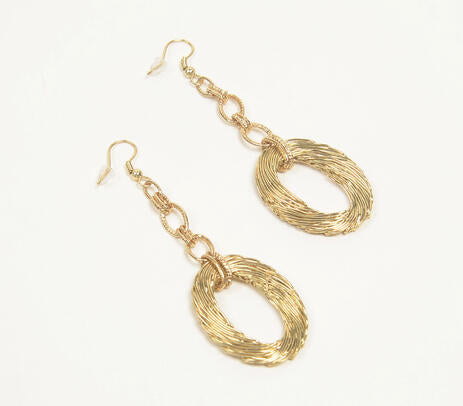 Gold-Toned Iron Coiled Dangle Earrings