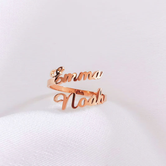 Personalized Two Names Ring