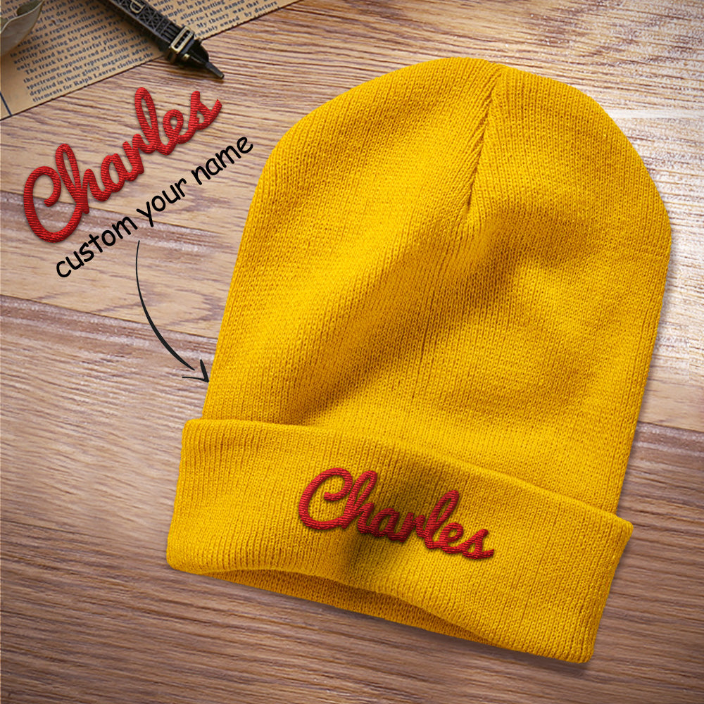 Custom Embroidered Beanie Personalized Winter Hat - 8 Colors