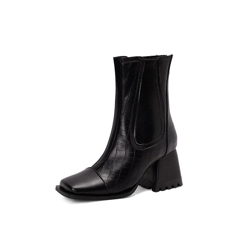 Chelsea Boots Stone Pattern Striped Women's Shoes