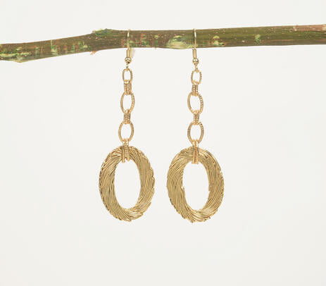 Gold-Toned Iron Coiled Dangle Earrings