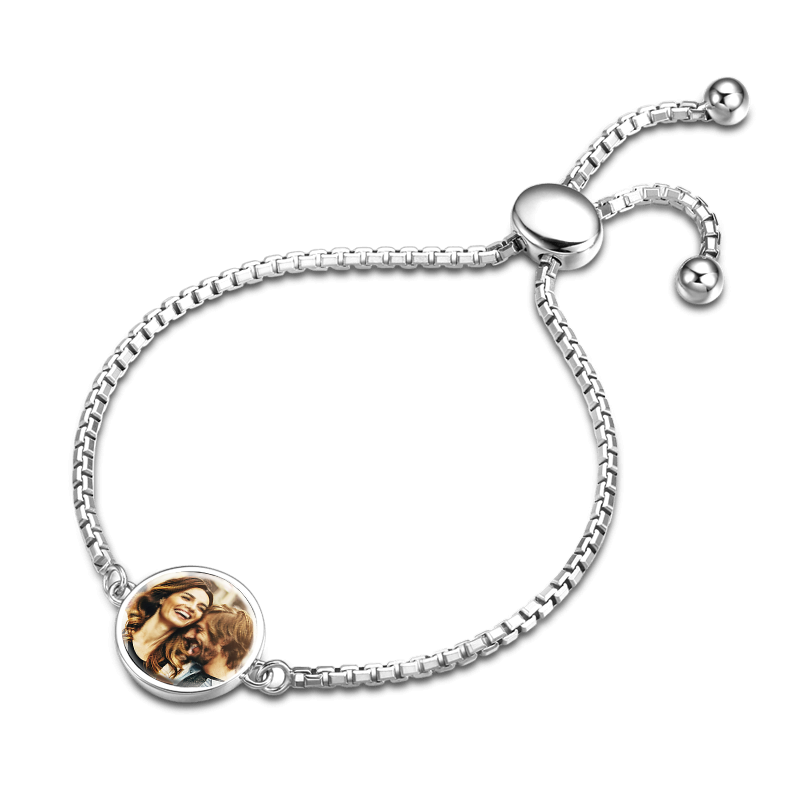 Personalized Circle Photo Bracelet	for Women