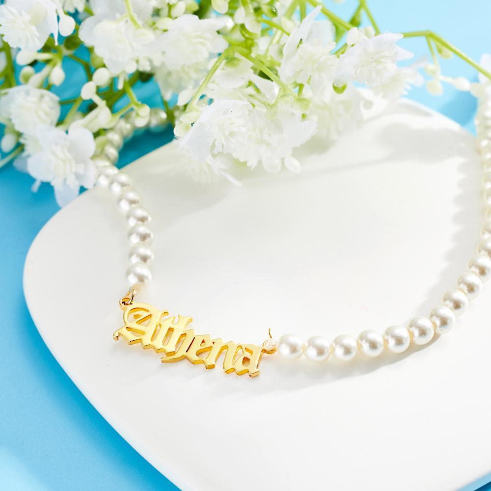 Personalized Pearl Necklace with Name