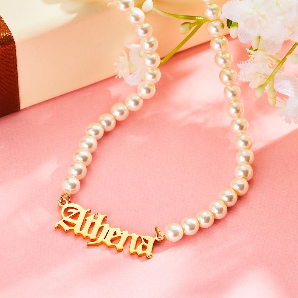 Personalized Pearl Necklace with Name