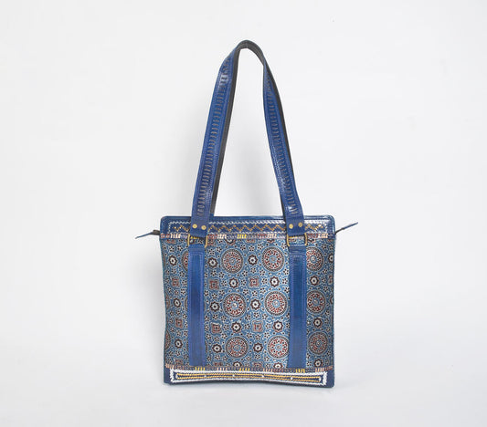 Floral Motifs Kutch Leather Handbag