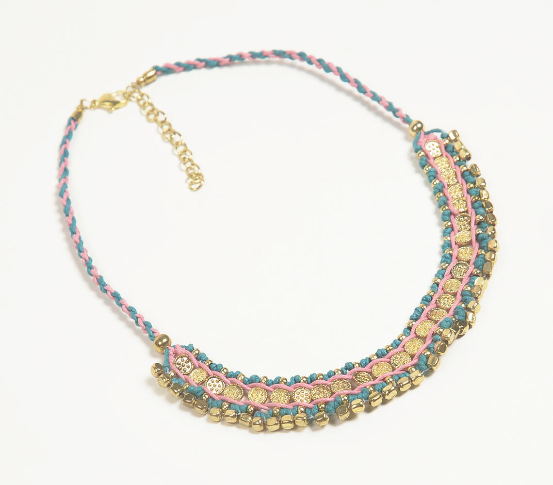 Gold-Toned Iron Tribal Necklace with Extension Chain