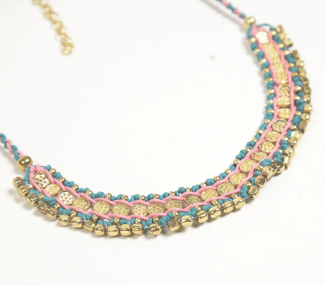 Gold-Toned Iron Tribal Necklace with Extension Chain