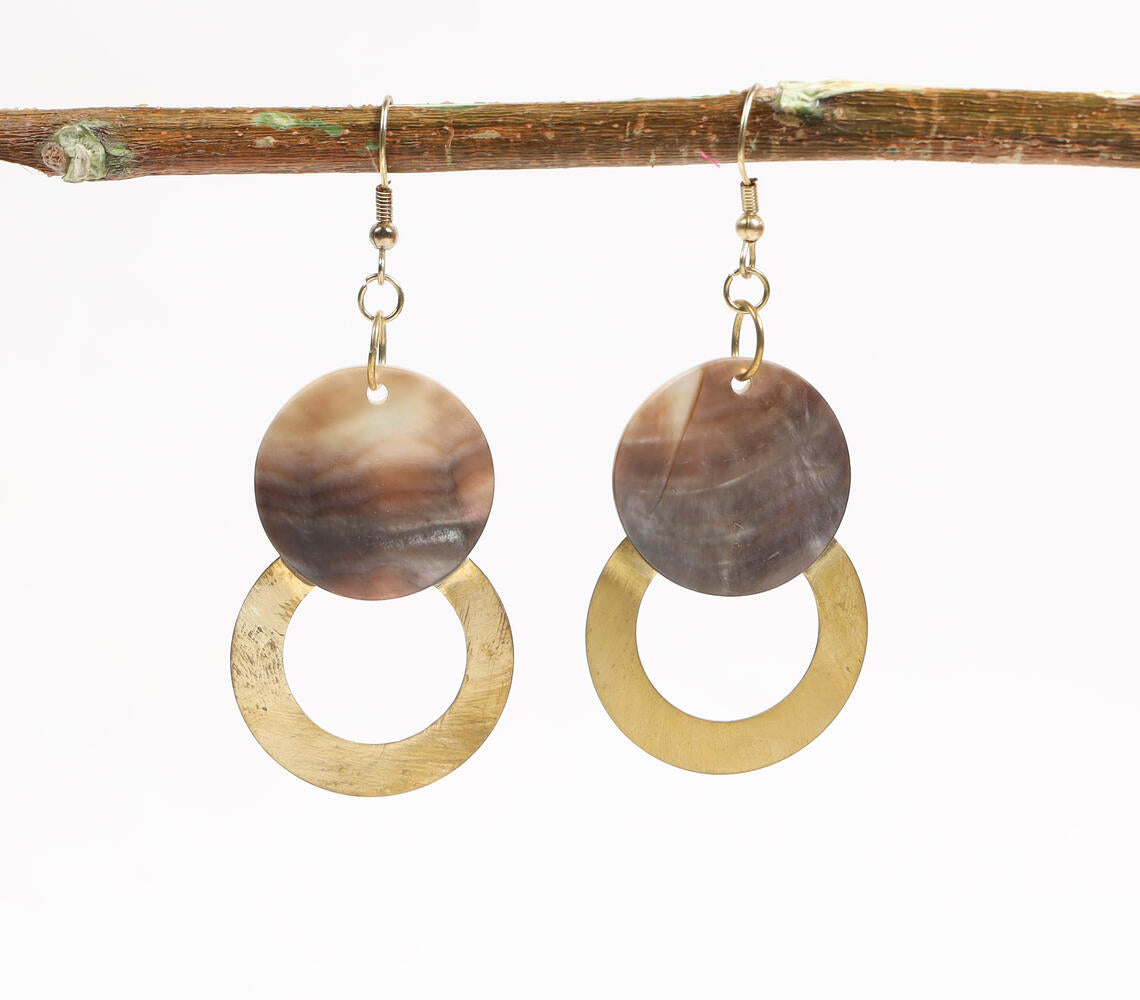 Gold-Toned Metal Abstract Dangle Earrings