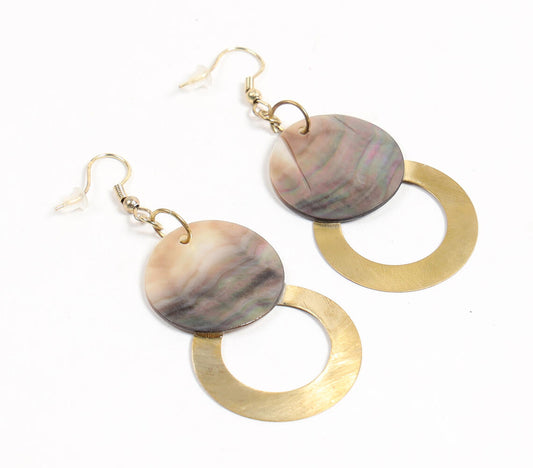 Gold-Toned Metal Abstract Dangle Earrings