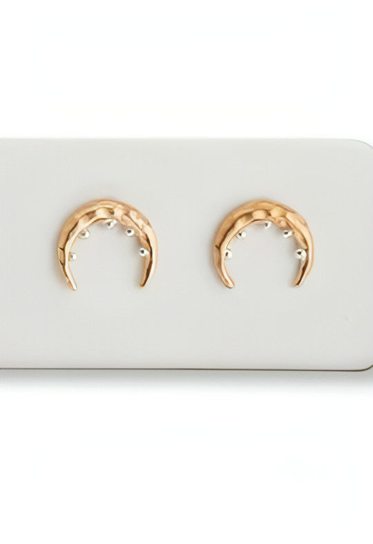 Boho Goddess Moon Stud Earrings