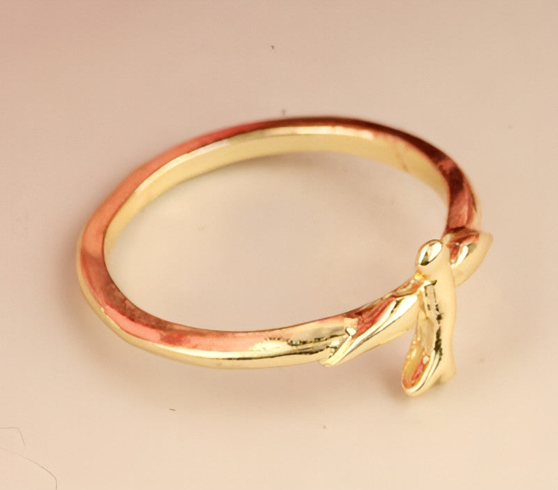 Brass Gold Ring Dove