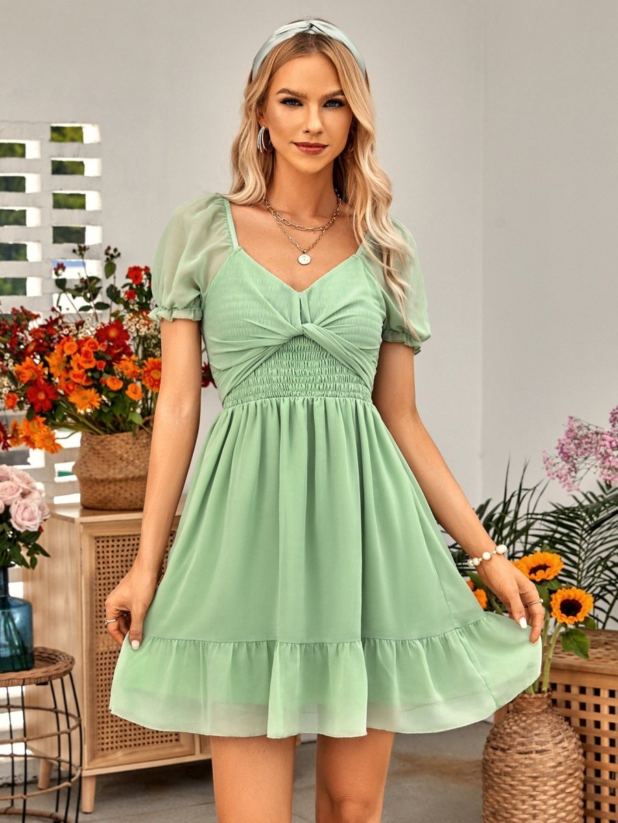 Casual Women's Spring and Summer Short Sleeve Dress