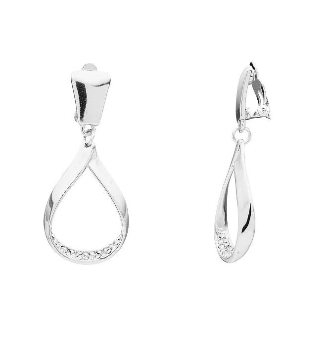 Celestiale Crystal Inset Teardrop Clip On Earrings