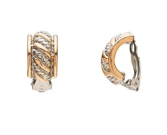 Celestiale Two Tone Twist Clip On Earring