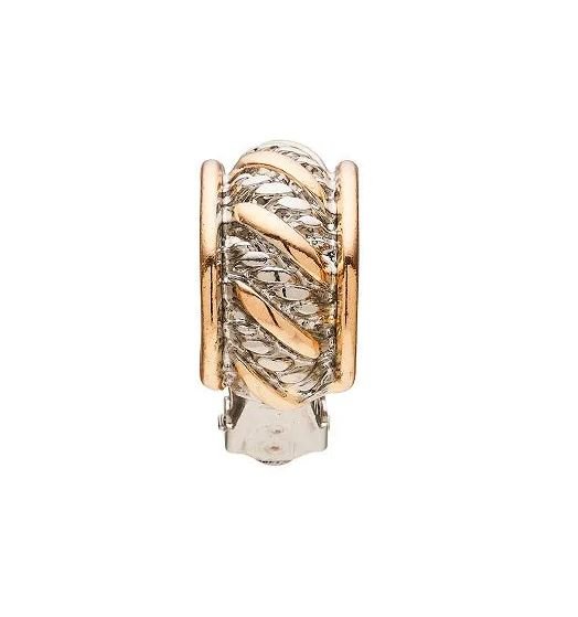 Celestiale Two Tone Twist Clip On Earring