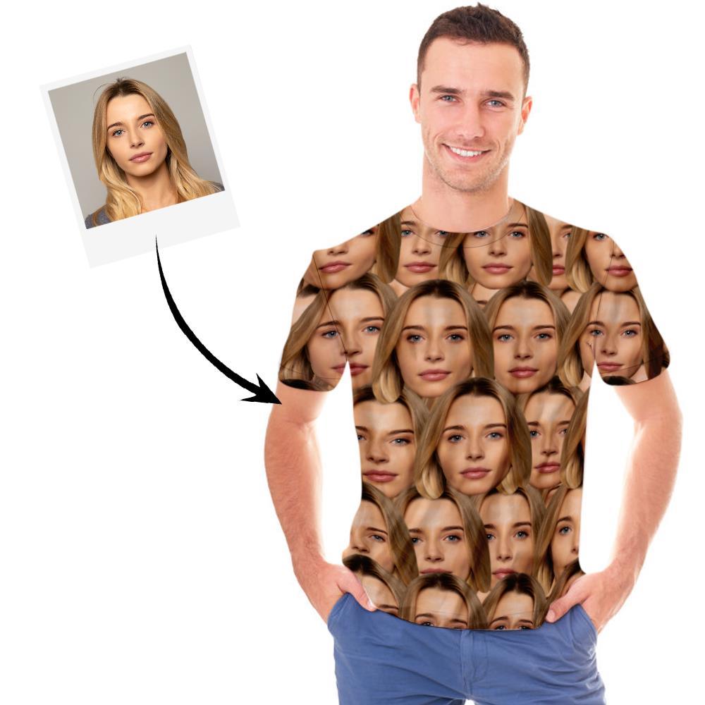 Custom Face T-Shirt Summer Short Sleeve Men's T Shirts