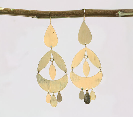 Drops of Brass Dangle Earrings