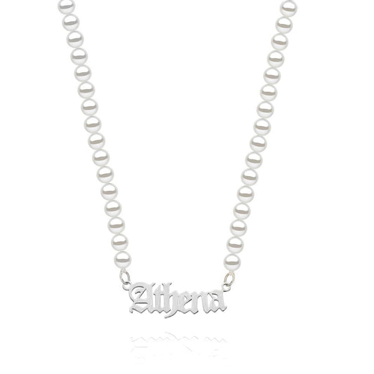 Personalized Pearl Necklace with Name