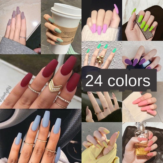 Fake Nails Stiletto Tips 24 pieces