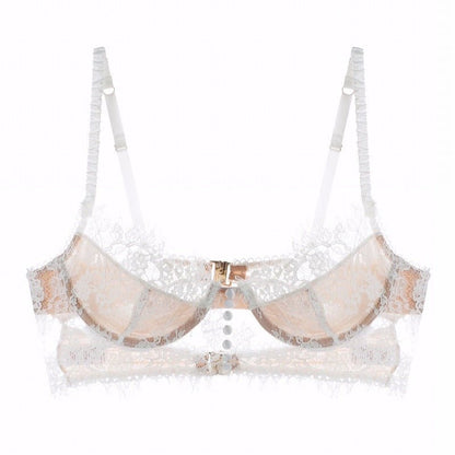 French Eyelashes Lace Breathable Long Bra