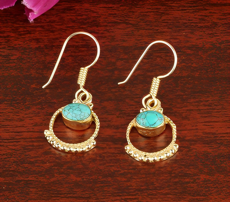 Golden Turquoise Earrings