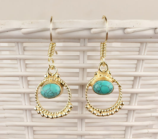 Golden Turquoise Earrings