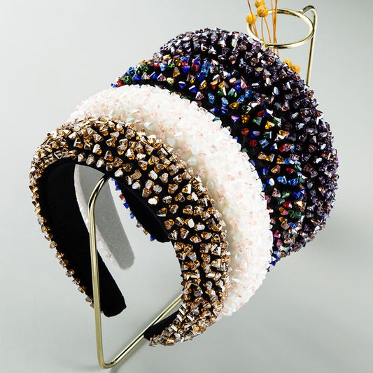 Hand-Stitched Glass Bead Headband