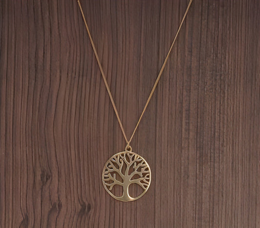 Handmade Wisdom Tree Brass Necklace