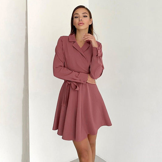 Lace up Dress Bowknot High Waist A-line Dress