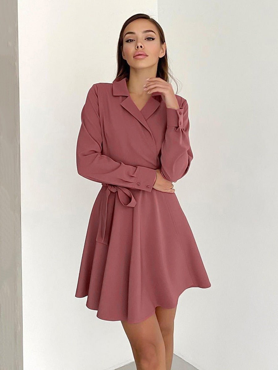 Lace up Dress Bowknot High Waist A-line Dress