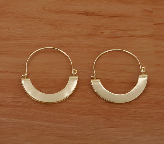 Metal cast brass earrings