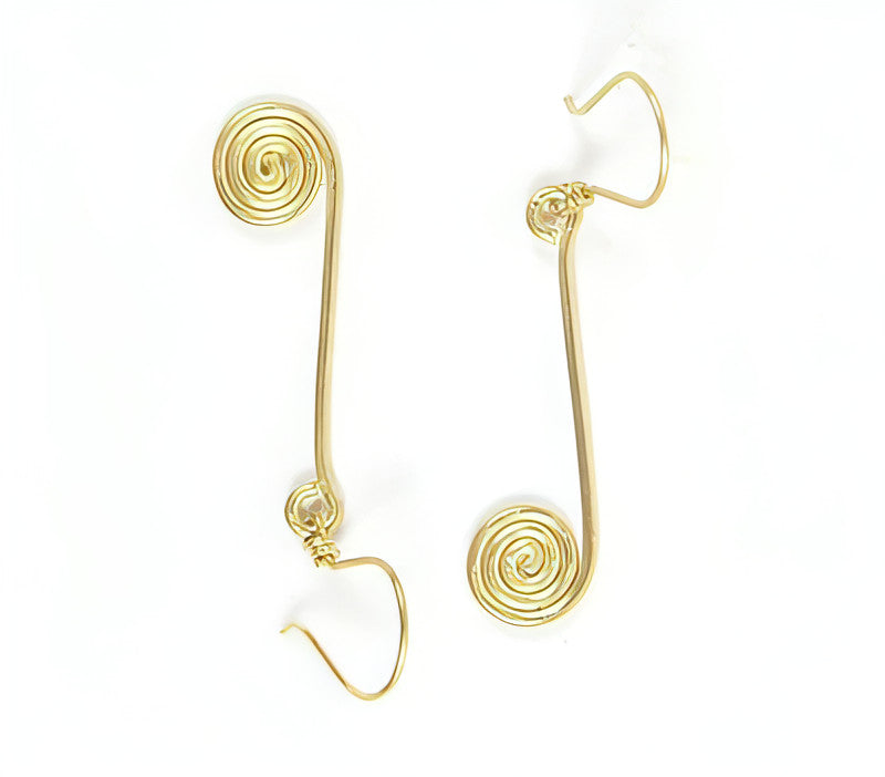 Minimal Coiled Brass Earrings