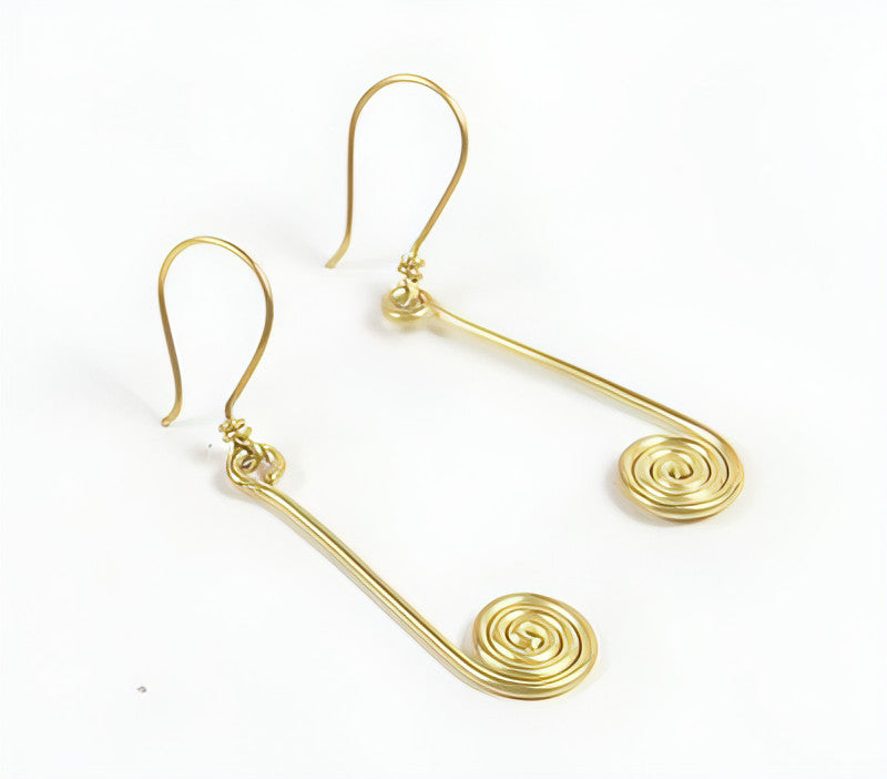 Minimal Coiled Brass Earrings