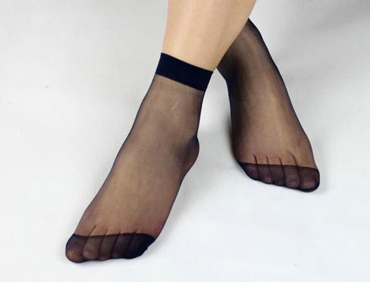 Multicolour Ultra Thin Ankle High Socks 10 Pairs