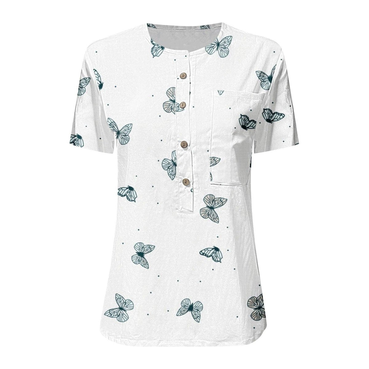 Printed Loose Casual Leaf Women's Shirt