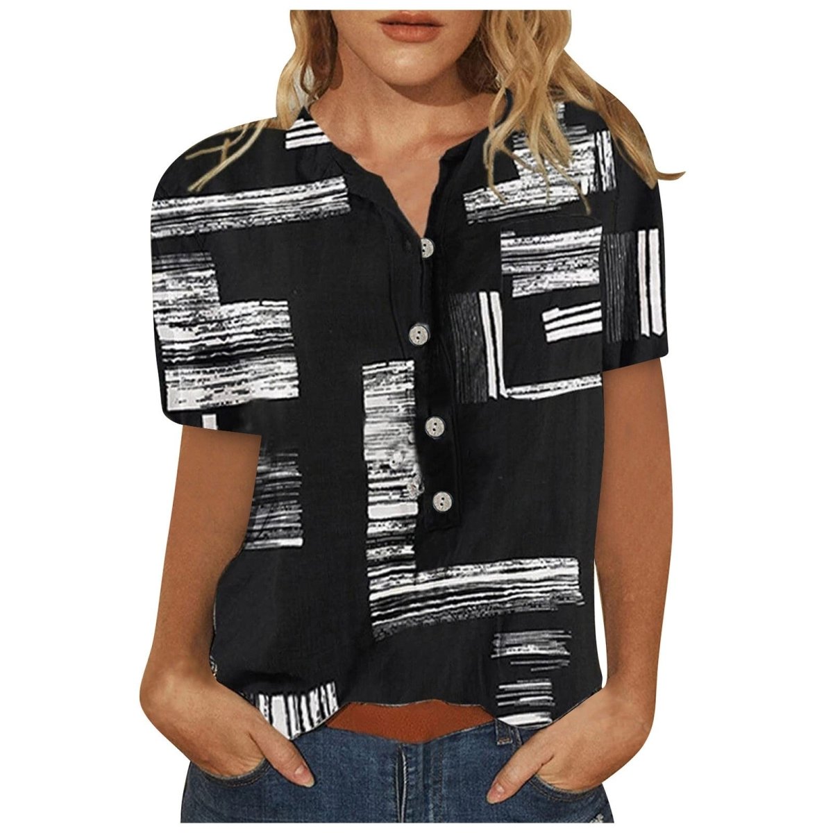 Printed Loose Casual Leaf Women's Shirt