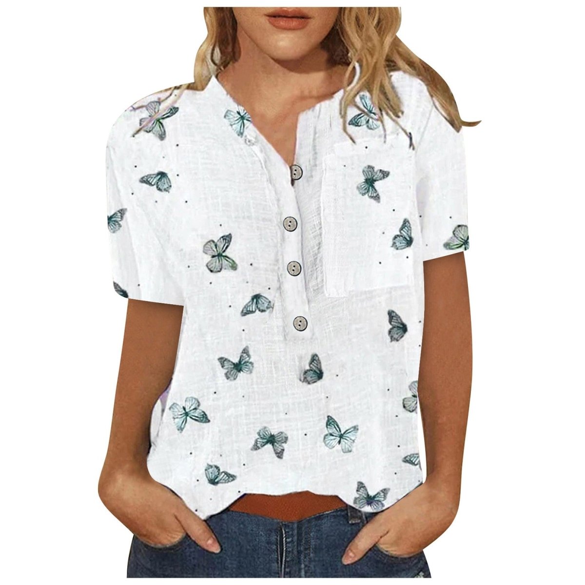 Printed Loose Casual Leaf Women's Shirt