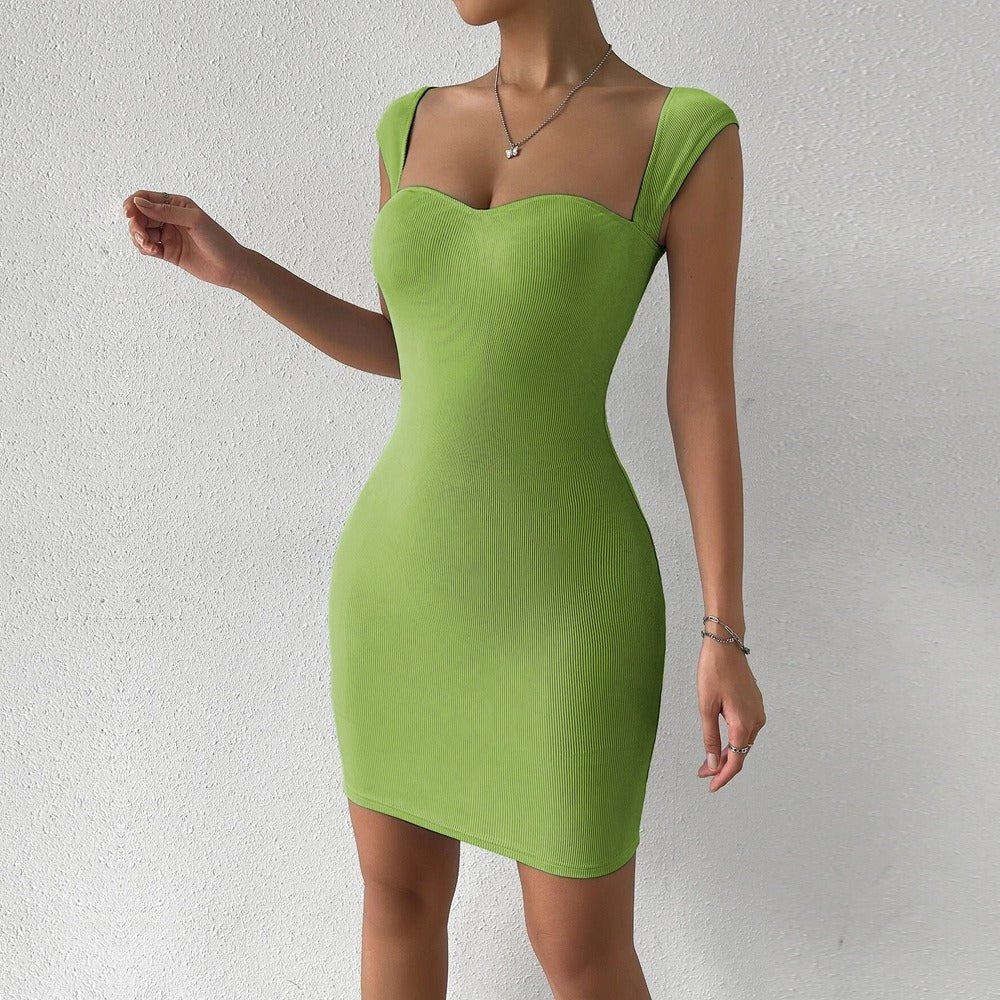 Short Dress Sleeveless Knitted Package Hip Halter Dress