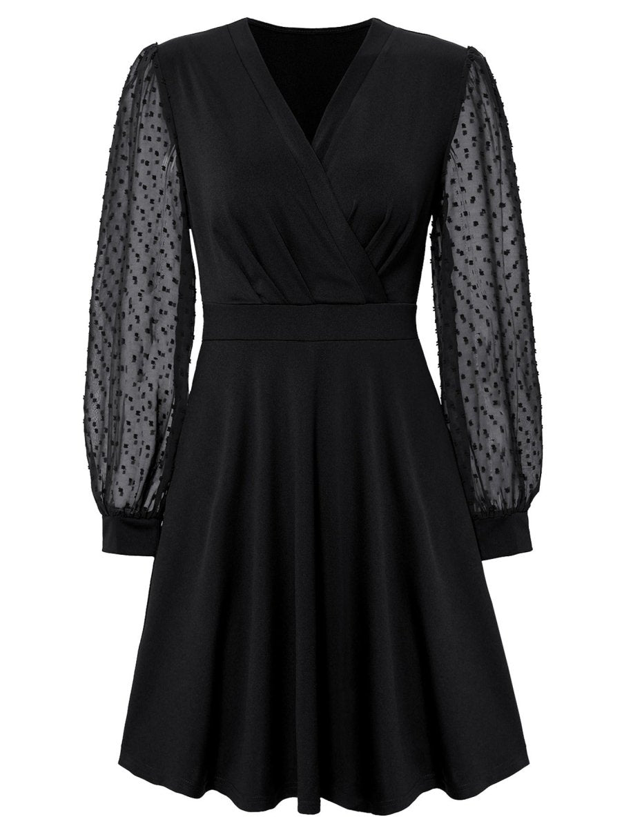 Women's Autumn And Winter New Fashion V-Neck Jacquard Dress