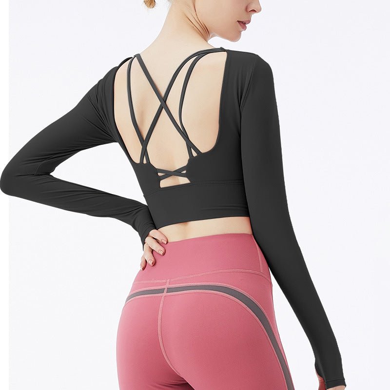 Women's Backless Sports Fitness Short Top - Ego Factory