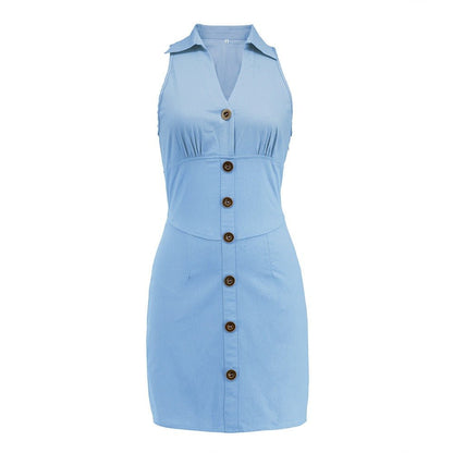 Women's Sleeveless Denim Dress